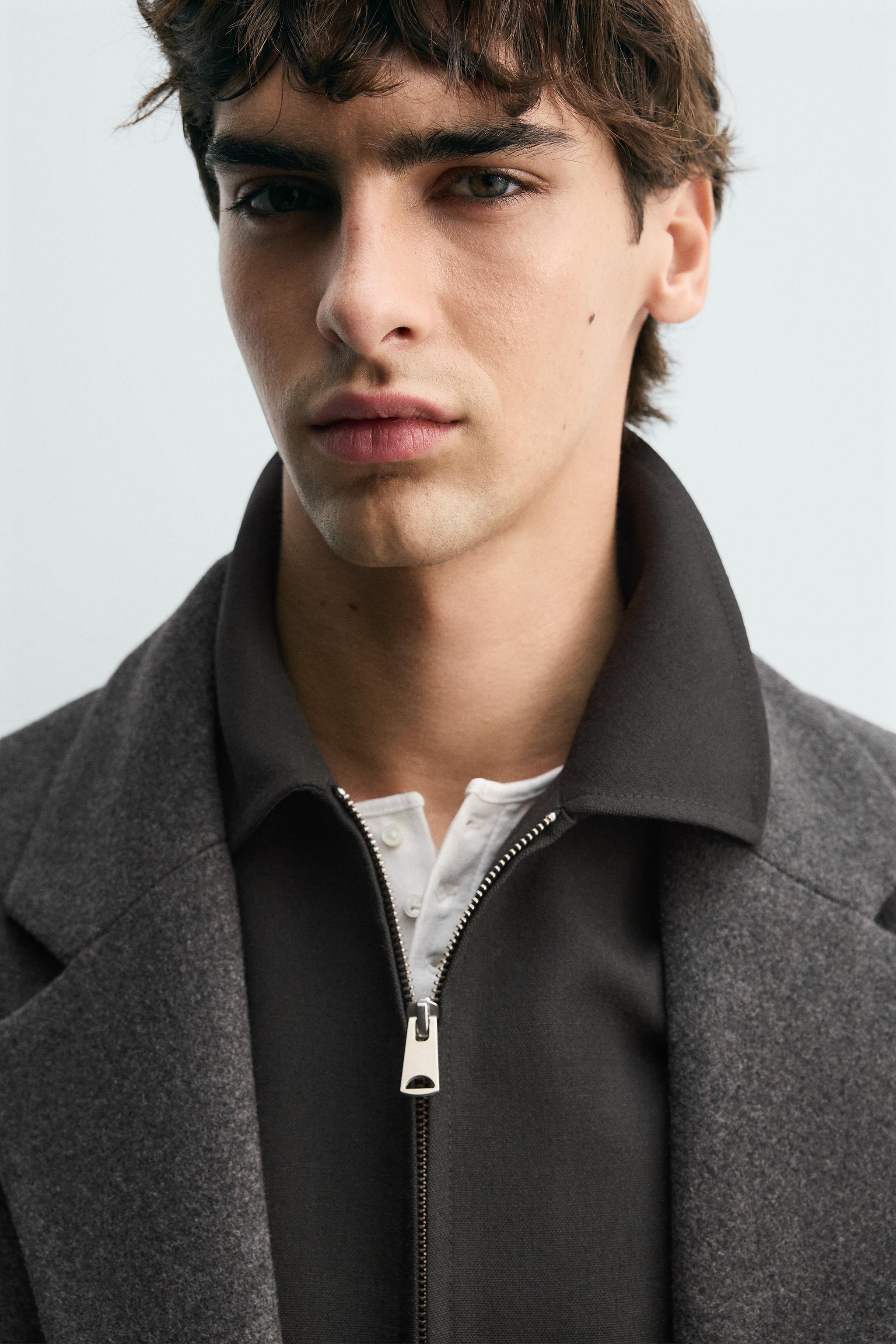 MANTEAU CROISÉ AVEC LAINE ET CEINTURE